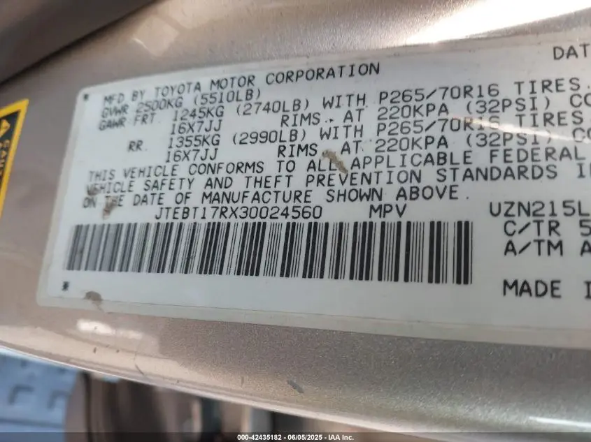 TOYOTA 4RUNNER 2003 GOLD Photo 11