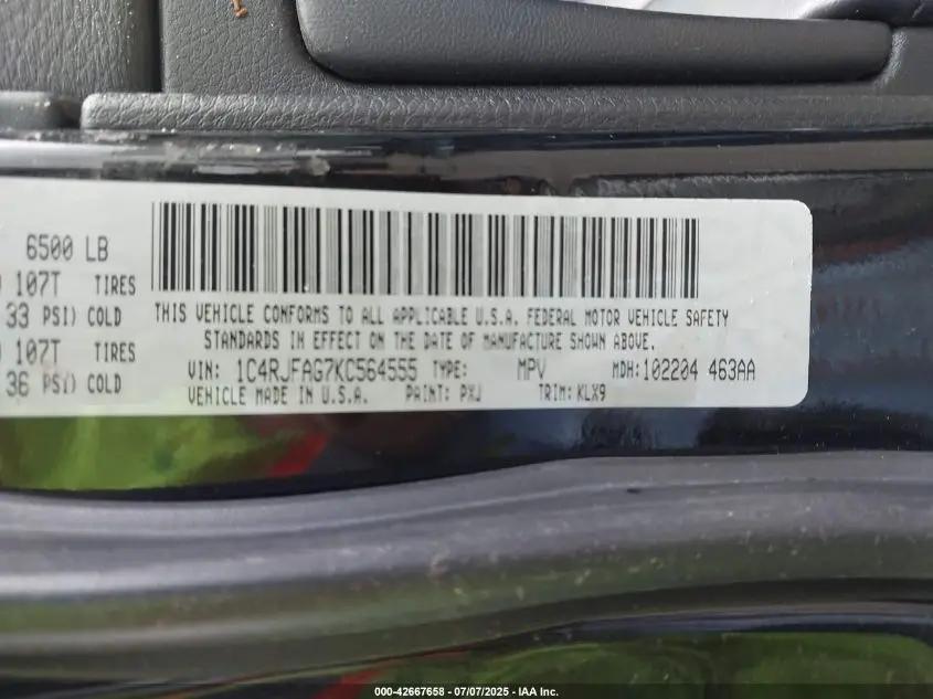 JEEP GRAND CHEROKEE 2019 BLACK Photo 19