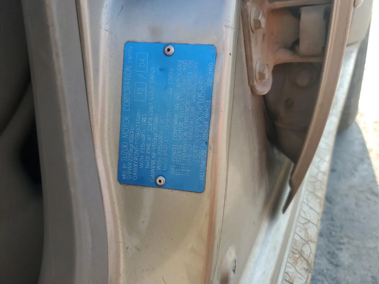 SUZUKI XL7 2005 TAN Photo 5