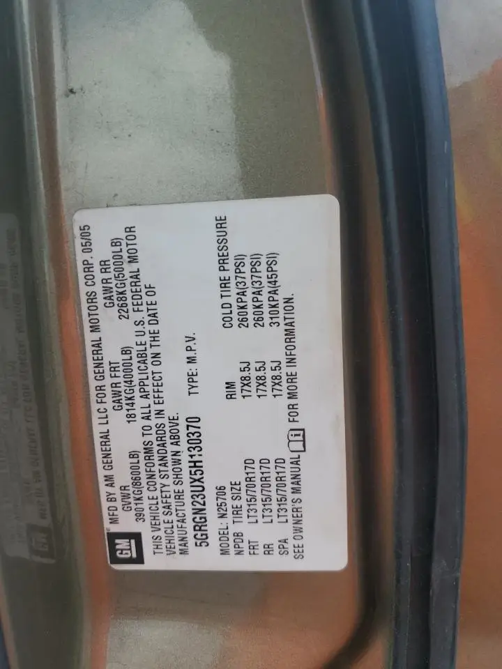 HUMMER H2 2005 GOLD Photo 5